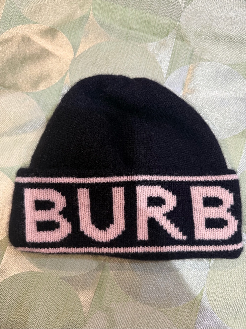 Burberry Black Beanie with Logo Border